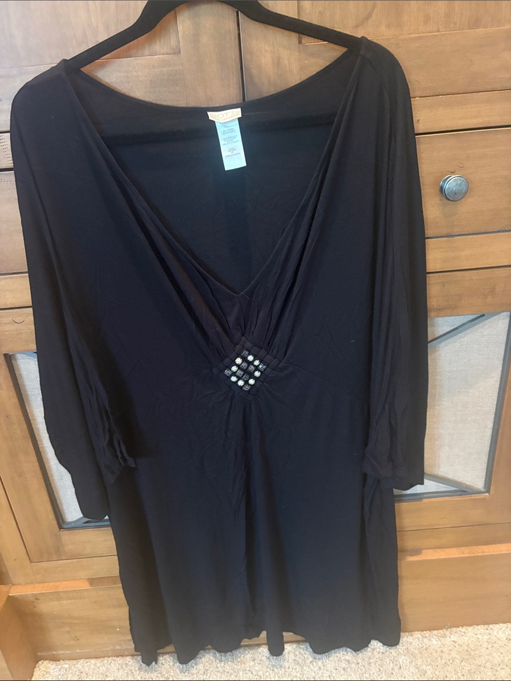 Dotti Black Covwrup with Center Jewel Detail
